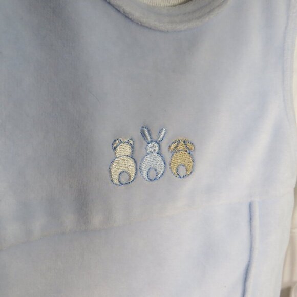 Baby Velour Footed Overalls & Embroidered Bunny (3pc) Set w hat cap - Picture 3 of 13
